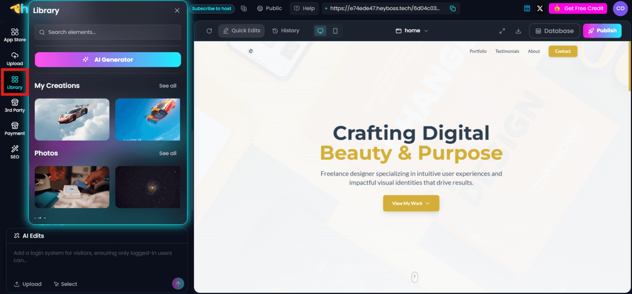 HeyBoss AI Customize Your Brand Identity