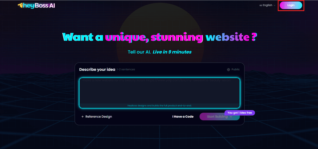 HeyBoss AI Signup
