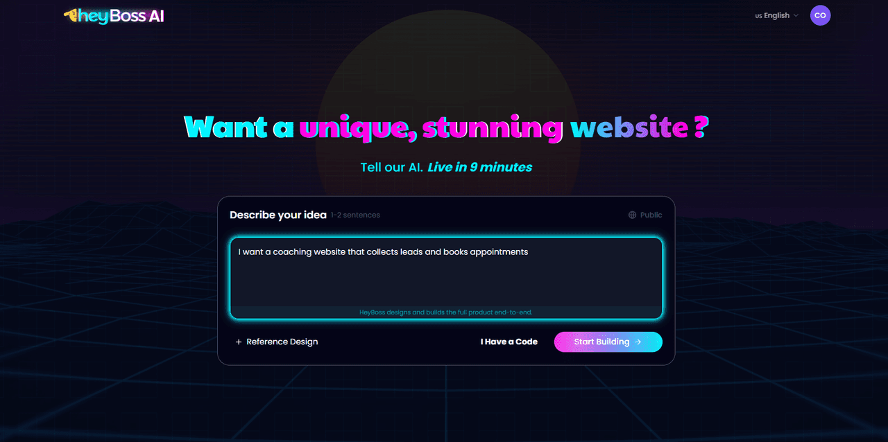 HeyBoss AI Prompt to Generate and Optimize Your Website