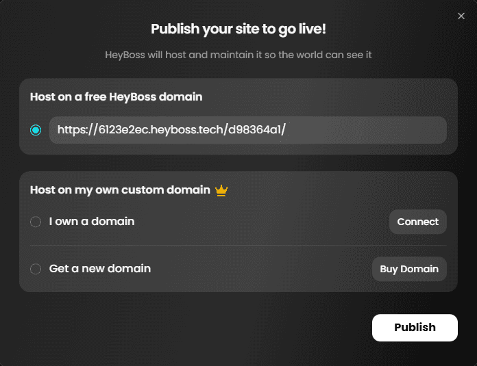 custom domain in dashboard