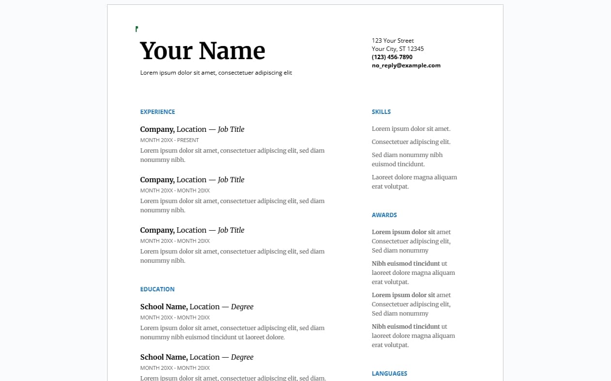 Example usage of Google Docs
