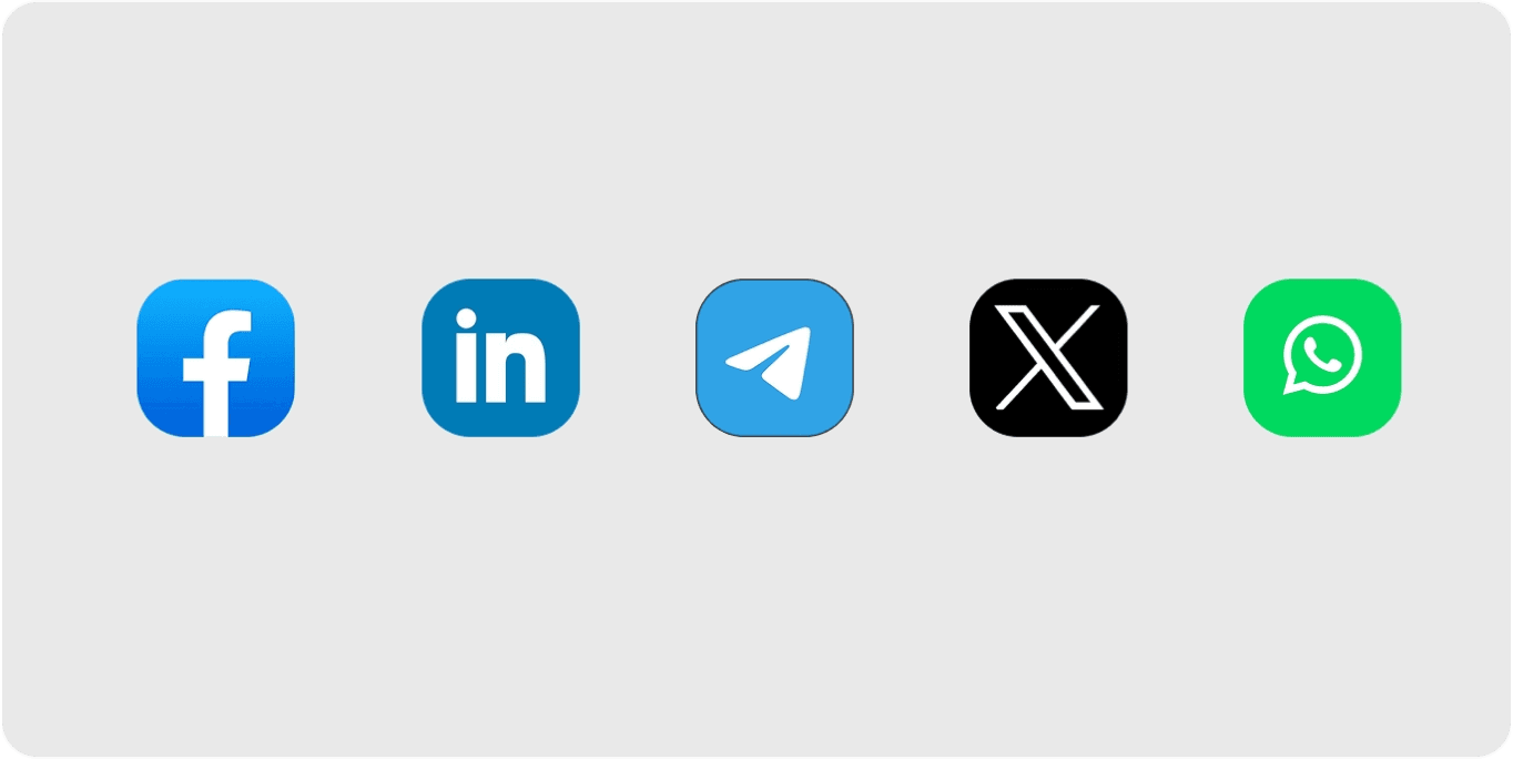 Example usage of Social Media Sharing